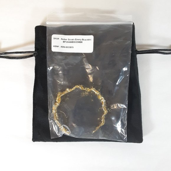 AMBER SCEATS 24K GOLD PLATED EMERY ADJUSTABLE CUFF BRACELET BRAND NEW - Picture 7 of 9